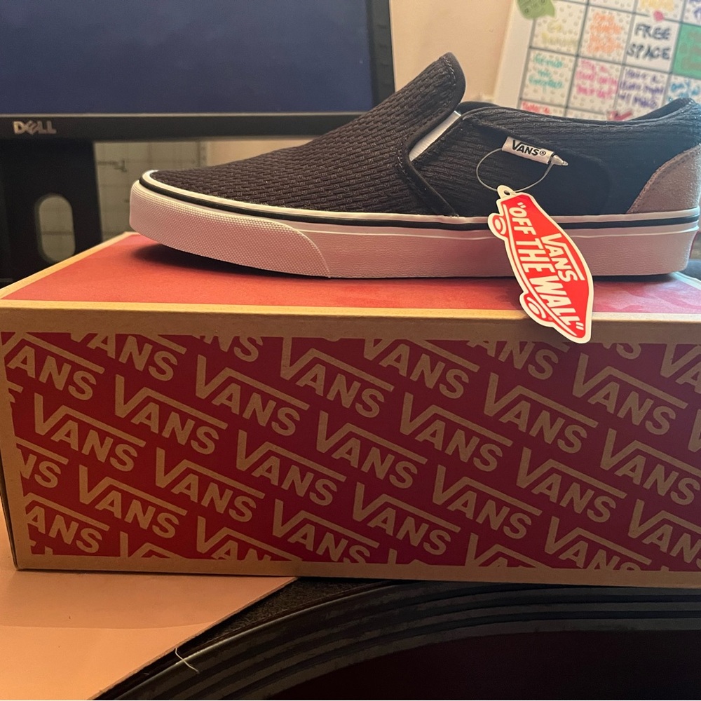 Vans Asher Slip-On Shoes - Black. Men’s size 9/ womens 11 European size 42